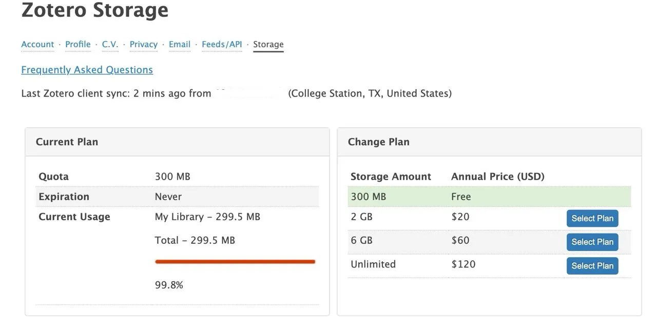 Zotero Storage