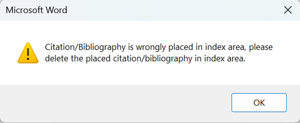 img of Index Area Citation Error of Microsoft Word